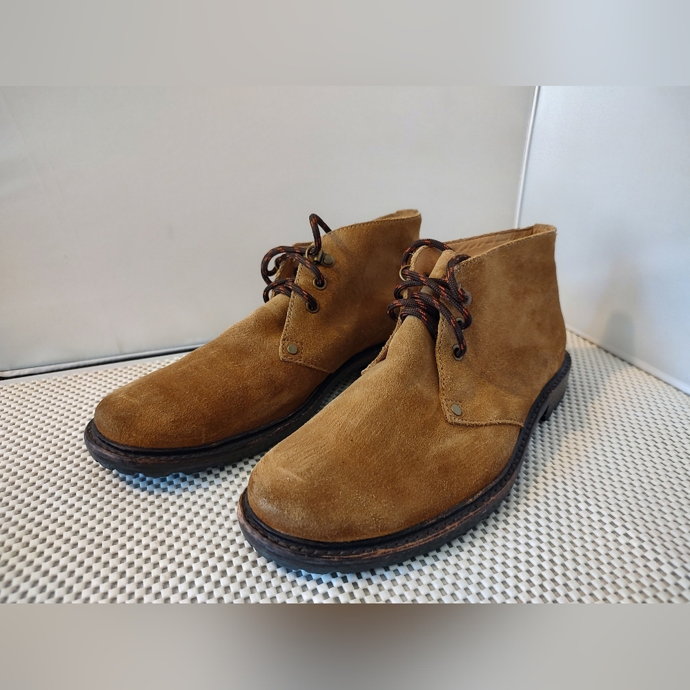 FOSSIL Men's Size 8 Tan Brown Suede Ankle Boots Shoes